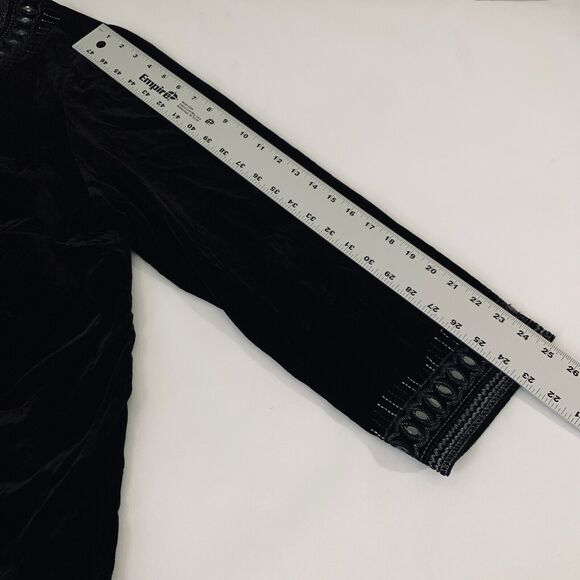 Peter Nygard Tunic 3X* Black Velvet Rhinestone Embellished Celestial Whimsygoth - Picture 8 of 9